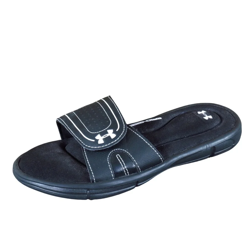Under Armour Ignite VIII Kids Slide Sandals Size 4‎ Athletic Black White